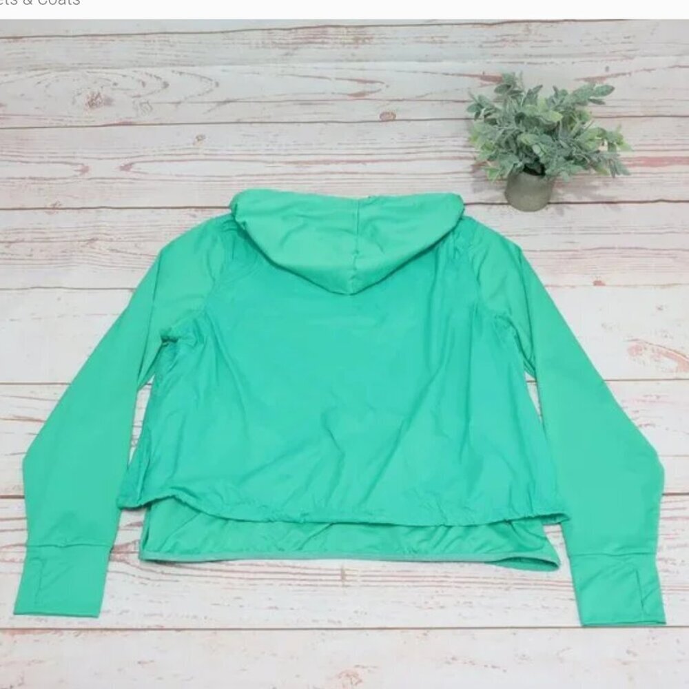 Avia Windbreaker Women's Neon Green Full Zip Long Sleeve Pocket Hooded (G24) - Picture 2 of 4
